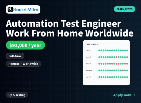 Automation Test Engineer Work From Home Worldwide