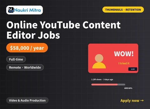 Online YouTube Content Editor Jobs