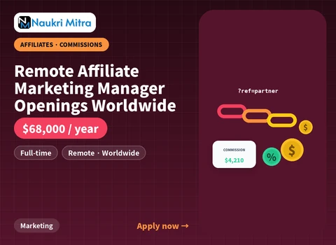 Remote Affiliate Marketing Manager Openings Worldwide