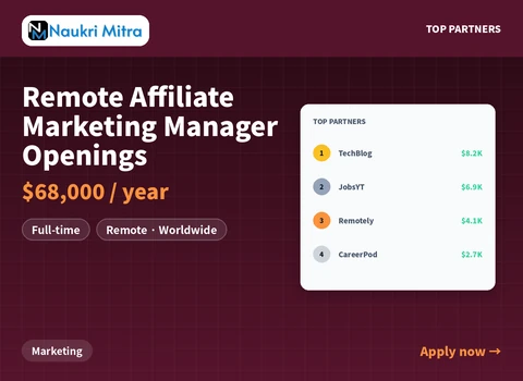Remote Affiliate Marketing Manager Openings