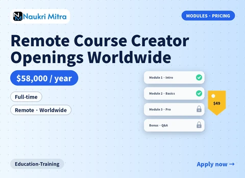 Remote Course Creator Openings Worldwide