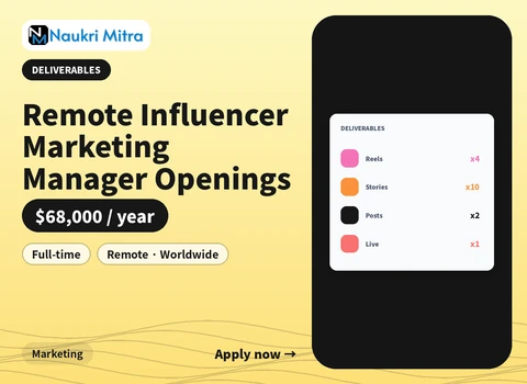 Remote Influencer Marketing Manager Openings