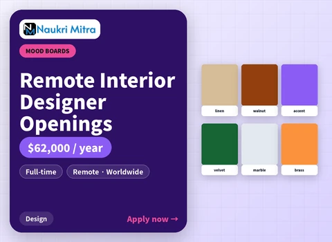 Remote Interior Designer Openings