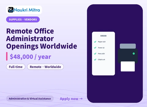 Remote Office Administrator Openings Worldwide