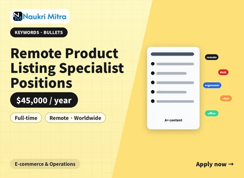 Remote Product Listing Specialist Positions