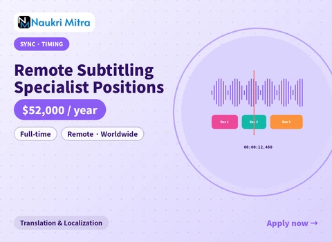 Remote Subtitling Specialist Positions