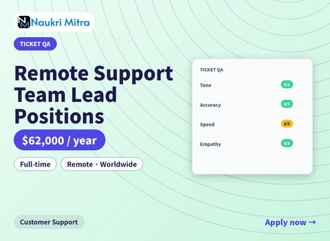 Remote Support Team Lead Positions