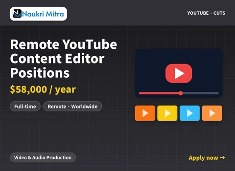 Remote YouTube Content Editor Positions