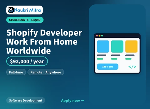 Shopify Developer Work From Home Worldwide