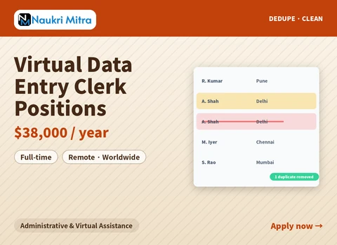 Virtual Data Entry Clerk Positions