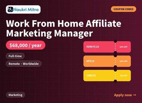 Work From Home Affiliate Marketing Manager